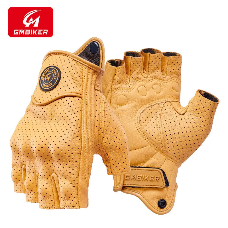 Motorcycle Half Finger Gloves Breathable Motorcycle Men's Knight off-Road Drop-Resistant Summer Four Seasons Cycling Fixture Thick Sheepskin