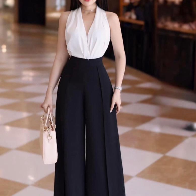 Set quần ống rộng áo phi lụa không kèm dây nịt có 2 Size m l 2
