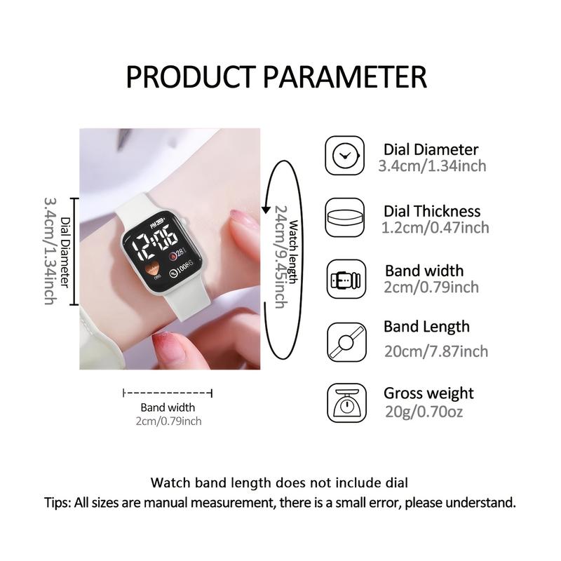 Product Introduction of Digital Watch for Women Elegant White Silicone Strap Sporty and Modern Suitable as a Birthday or Christmas Gift Christmas Decoration Suitable for Christmas 4