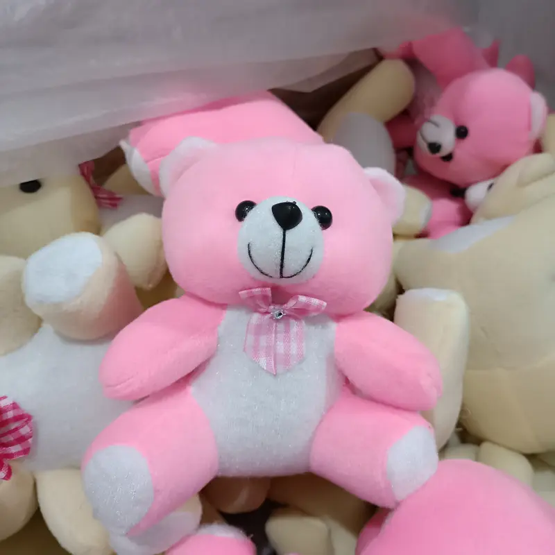 BONEKA BERUANG VELBOA KOMBINASI 15 CM PINK 2