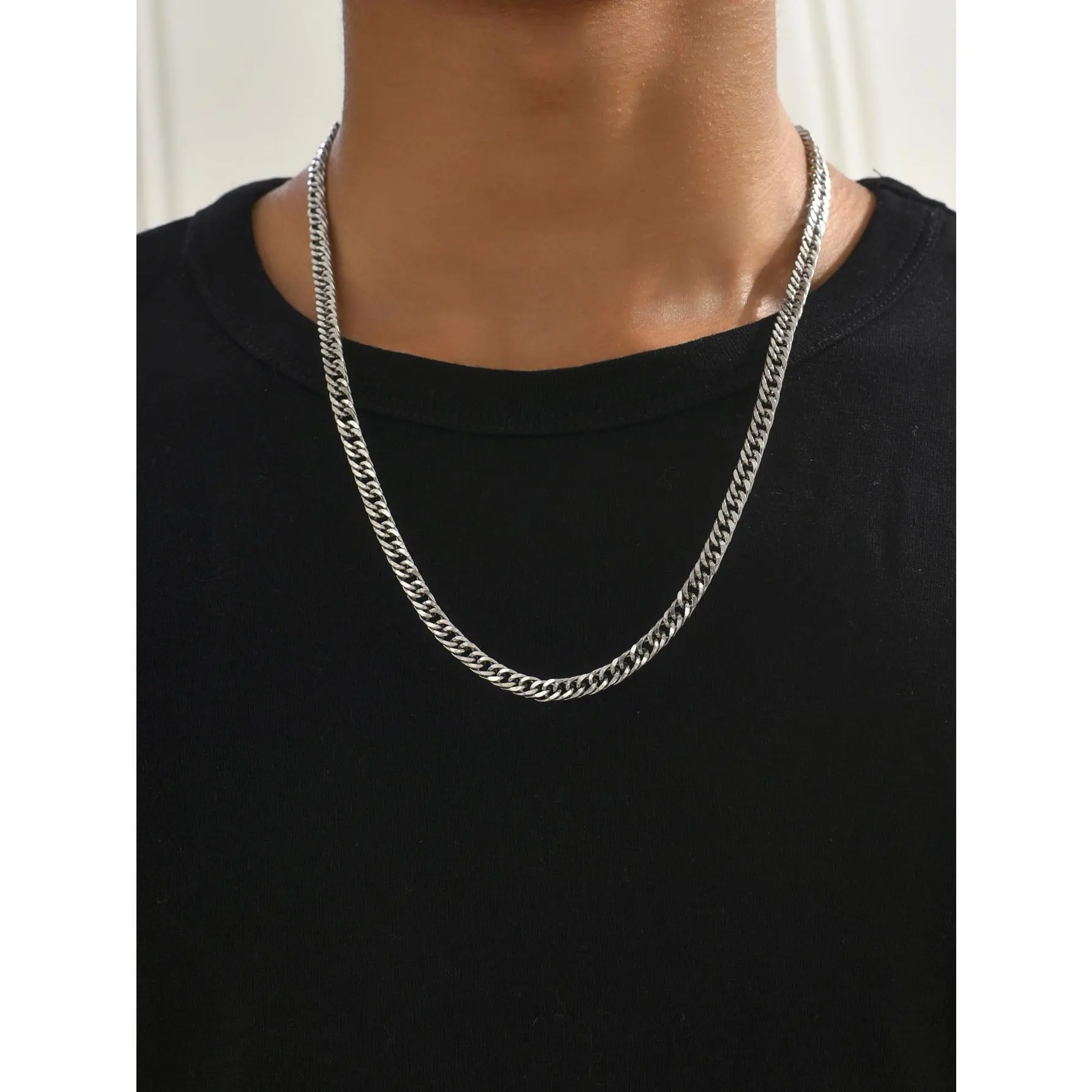 Vòng Cổ Dây Chuyền Thép Không Gỉ, Dài, Phong Cách Hip Hop, Dành Cho Phụ Nữ Và Nam Giới, Trên Cổ, Trang Sức Thời Trang, Phụ Kiện Quà Tặng, Màu Bạc Choker