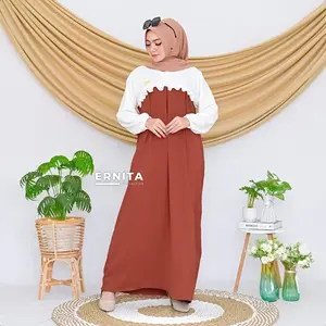 baju gamis dewasa terbaru NALADIVA DRESS CRINGKEL Wanita Muslim Crinkle Airflow Remaja Simple