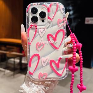Funda para celular con patrón de corazón, cubierta protectora de moda, accesorio para celular compatible con iPhone 16 15 14 13 12 11 XS XR X 7 8 Plus Pro Max