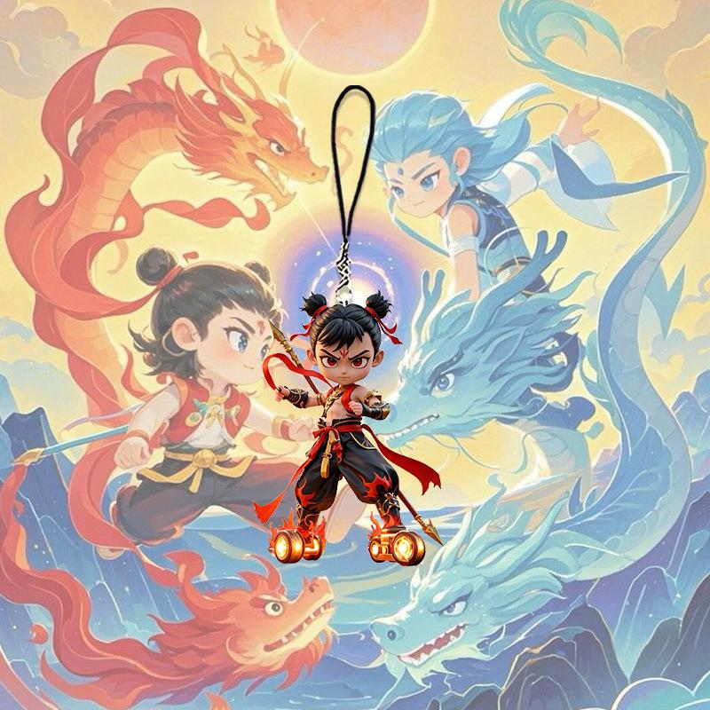 Product Introduction of Nezha 2 Phone Charm Nezha 2 Demon Child Naohai Cartoon Anime High-Value Phone Chain Nezha Ao Bing Backpack Pendant 8