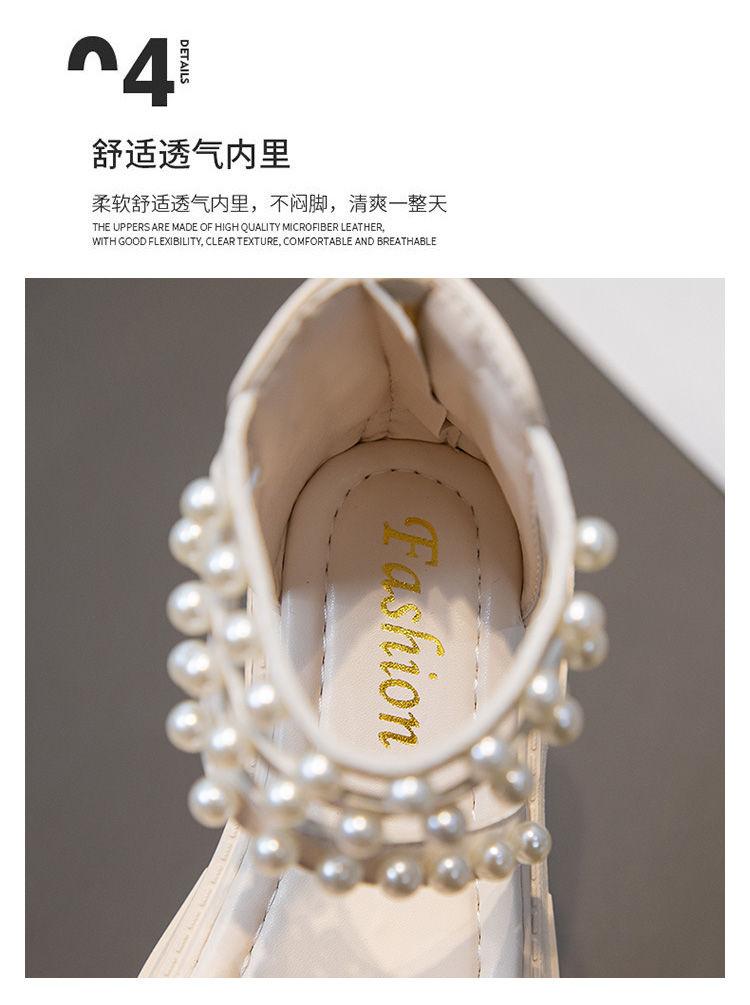 Product Introduction of Girls' Sandals Summer 2024 New Fashion Open-Toe Soft Sole Princess Shoes for Big Kids Little Princess Student Roman Shoes 8