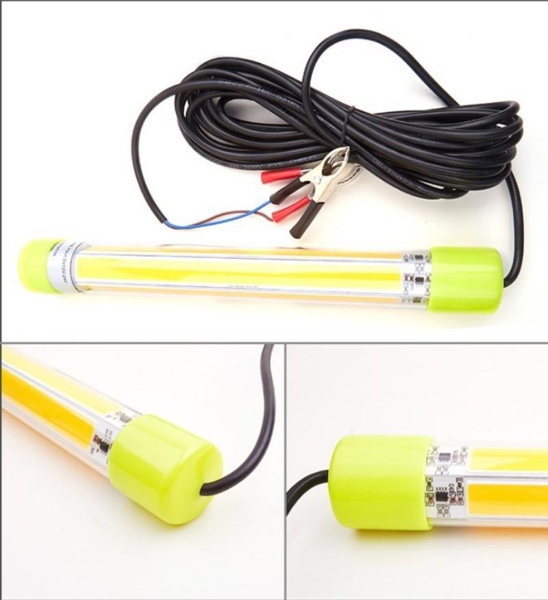 Product Introduction of 60W DC 12V Green White Yellow LED Fishing Light Underwater Drop Submersible Lures Boat Lamp Lights for Attracting 18