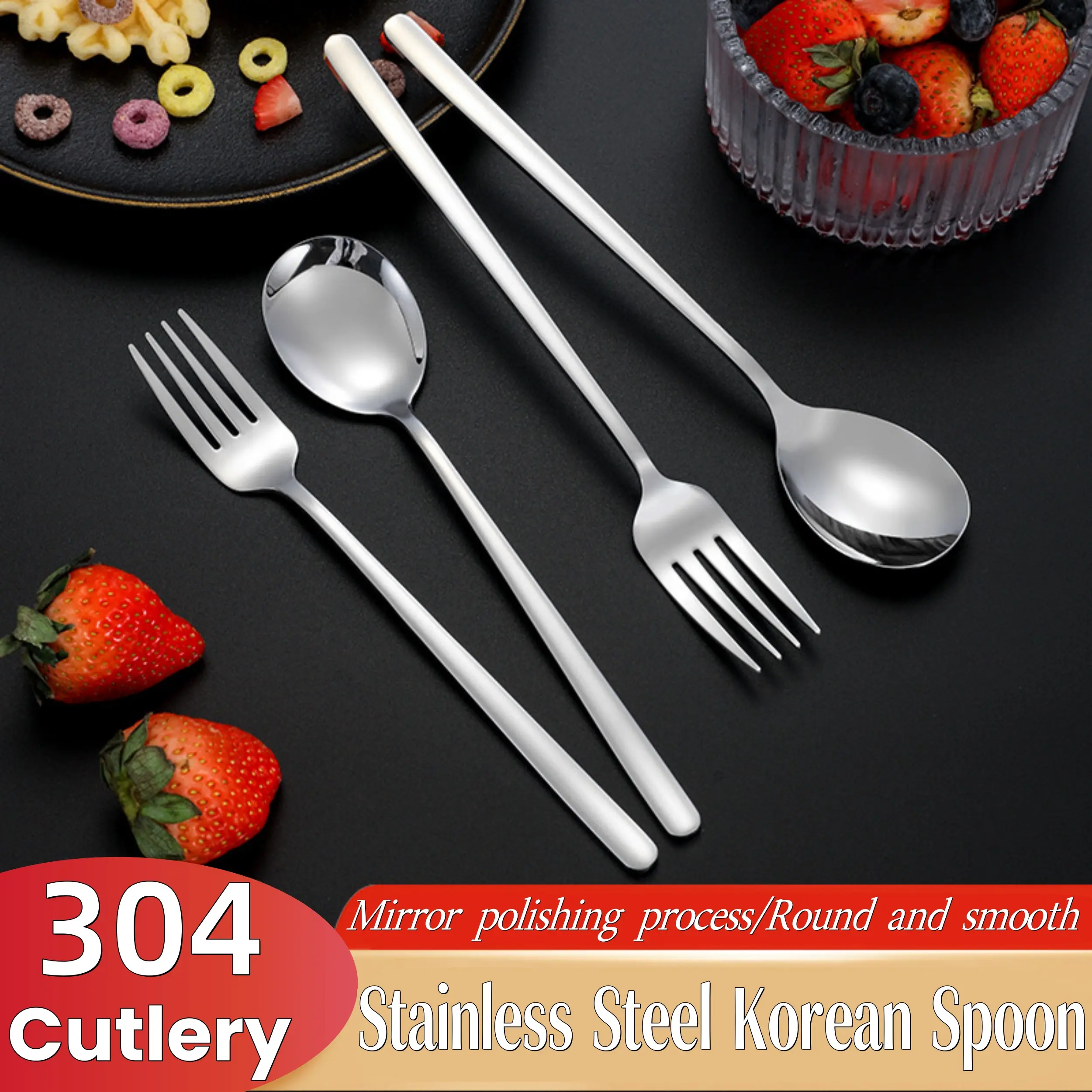 20pc Stainless Steel Cutlery Set – Iridescent Black Forks – Family Dining – Service For 4