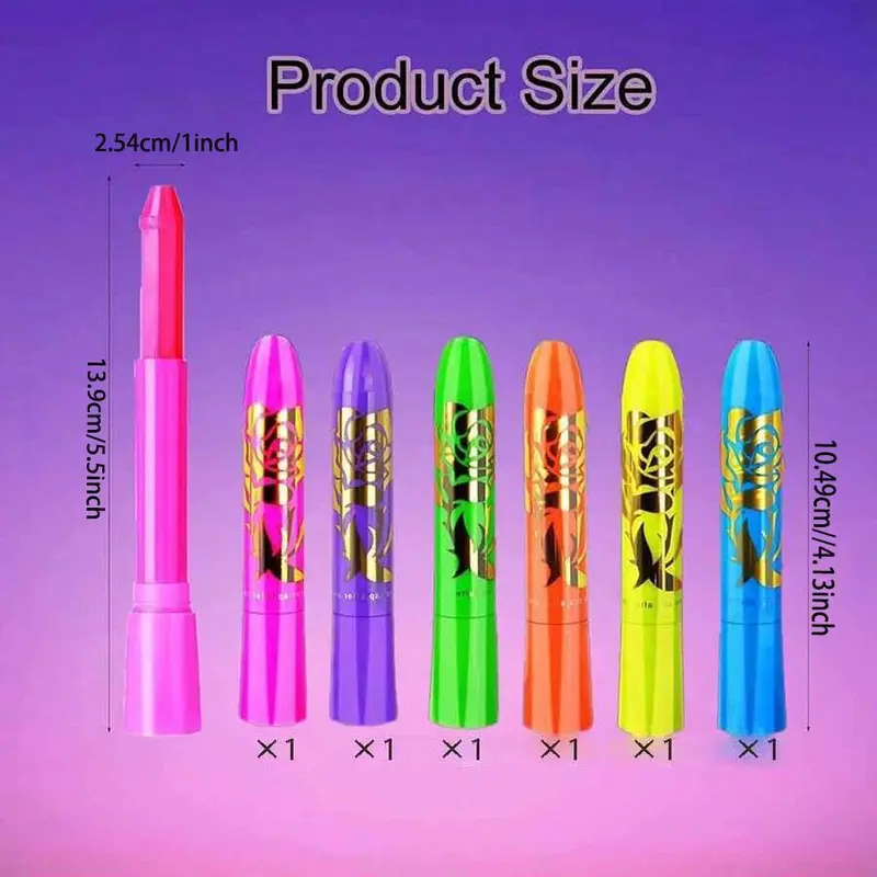 Fluorescent Face & Body Paint Sticks, 6 Counts/set Neon Face Body Paint Makeup, Body Makeup for Party Cosplay Festival, Cosmetic 1
