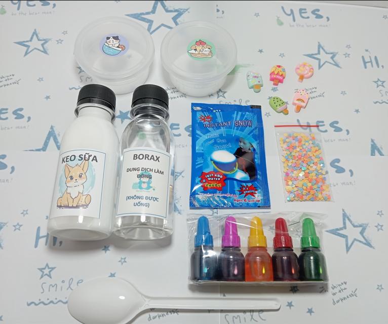 (BK7) BỘ KIT SLIME MÂY - DỤNG CỤ LÀM SLIME MÂY GIÁ RẺ