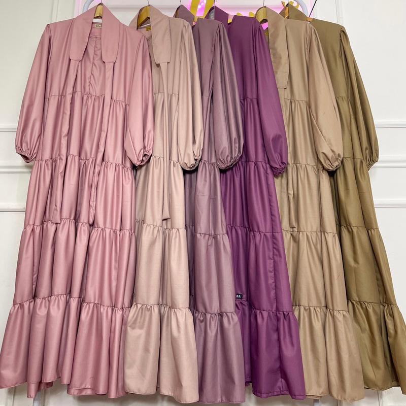 DRESS NABILLA BY HAURA DRESS KATUN Wanita Toyobo Karet Casual Busui Balon 4
