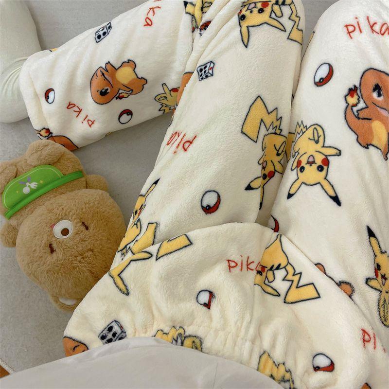 Product Introduction of Quần Ngủ, Thiết Kế Hoạt Hình Thịnh Hành, Chất Liệu vải nỉ Ấm Áp, Thích Hợp Cho Mùa Thu Và Mùa Đông, Với Coral Và Nhung, Đệm Dày, Thích Hợp Cho Ký Túc Xá Sinh Viên, Phong Cách Lười Biếng 18