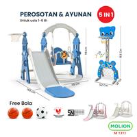 Gambar MOLION SNI Prosotan Mainan Ayunan Anak 5in1 Basket Playground Playgym Seluncuran Perosotan Ring Aman 001-M1311 - M1301 BIRU 3in1 dari SpeedsShop Kota Surabaya 1 Tokopedia