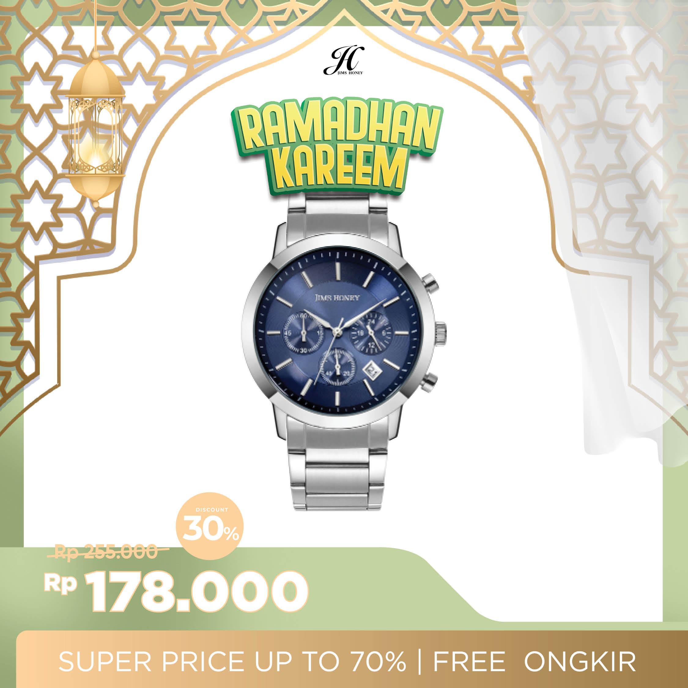 JIMS HONEY JAM TANGAN PRIA JT 8305 (FREE BOX KAYU + BATERAI)