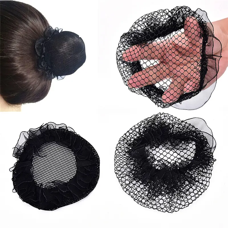 Bọc Búi Tóc Trơn Màu Đen, Dành Cho Nữ, Chất Liệu Lưới Snood, Thích Hợp Cho Bữa Tiệc, Khiêu Vũ Và Trượt Băng, Phong Cách Ballet, Hàng Mới Về 1
