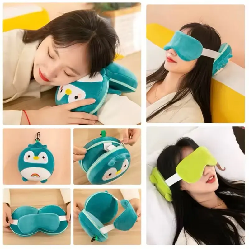 Bantal Travelling Penutup Mata 2in1 Eye Mask and Neck Pillow Package Penutup Mata traveling Lucu Multifungsi Sleep 6
