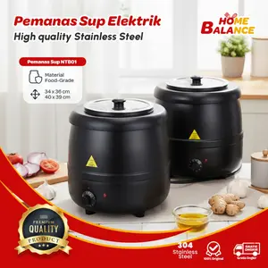 HomeBalance Panci Pemanas Listrik Multifungsi Stainless 10L 400 Watt BPA Free NTB01