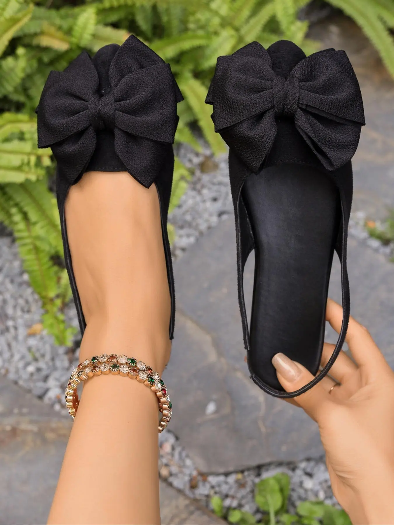 Women's Elegant Bowknot Design Slide Sandals, Trendy Minimalist Flat Sandals, Fashionable Shoes for Daily Wear, Girl