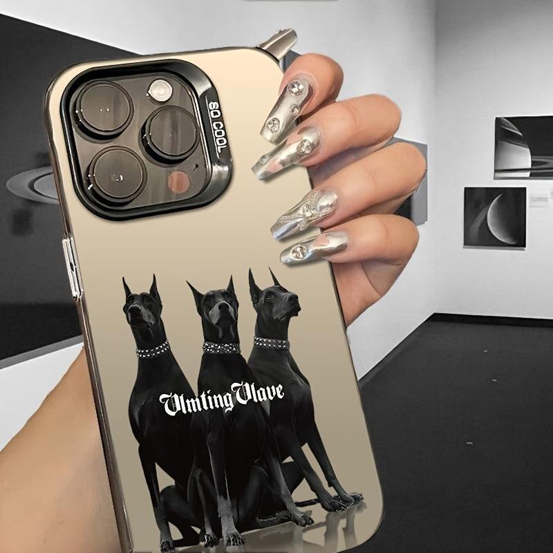 Doberman Dog Pattern Phone Case, Fashion Phone Protective Cover, Phone Accessory Compatible with iPhone 16 Pro Max 15 14 13 12 11, Casing 2