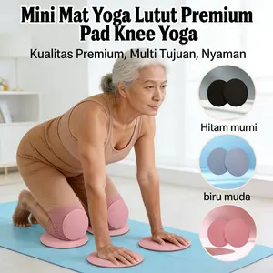 Matras Yoga & Fitness Premium 17x17x0.8cm - Alat Latihan Pilates, Mat Olahraga Rumah, Padded Pad Paha & Lengan, Peralatan Fitness Esensial [Hitam, Biru, Merah]