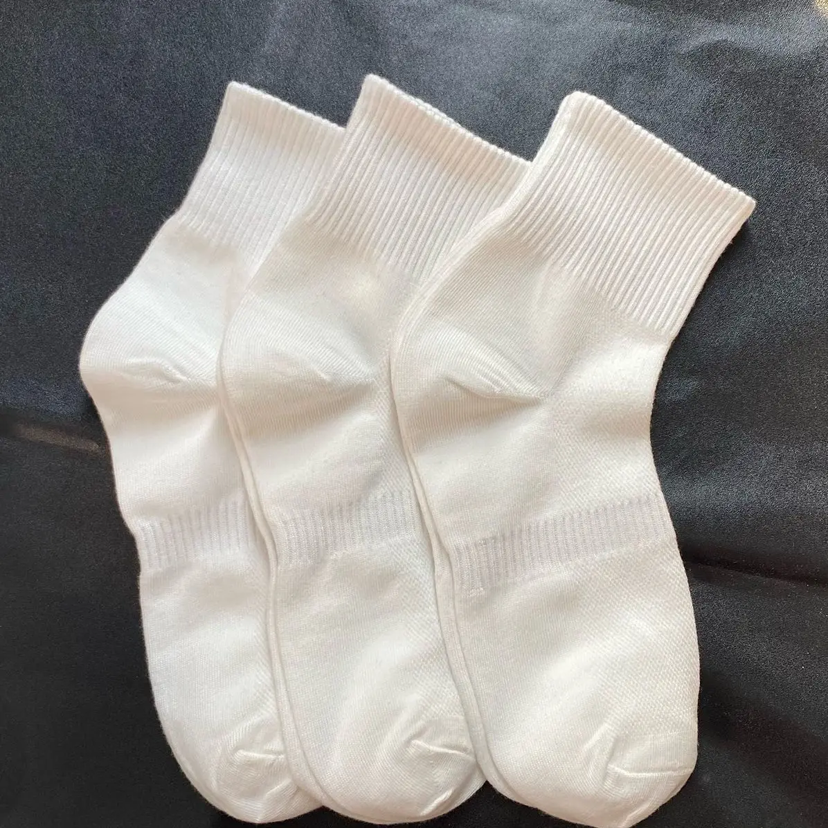 comBo  10 đoi  trơn trung cổ 12 cm màu trắng. Chất vải mềm co giãn thoáng khi dành cho nam va nữ 【 trắng + trắng sữa 】 khỏe mạnh