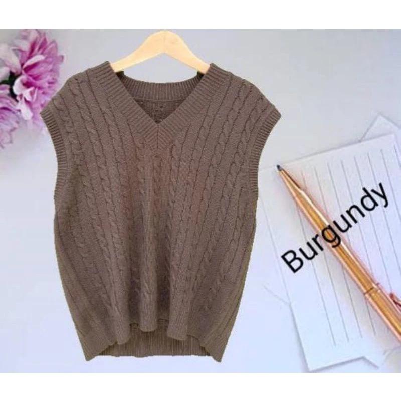 Product Introduction of azura rompi rajut cewek cowok V-Neck Santai 9