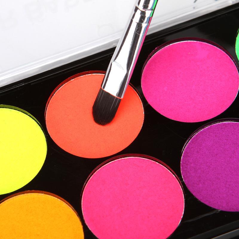 8 Color Glow in the Dark Face & Body Paint Palette, Neon Fluorescent Face Paint Palette, Face Body Paint Palette, Halloween Party Supplies 4