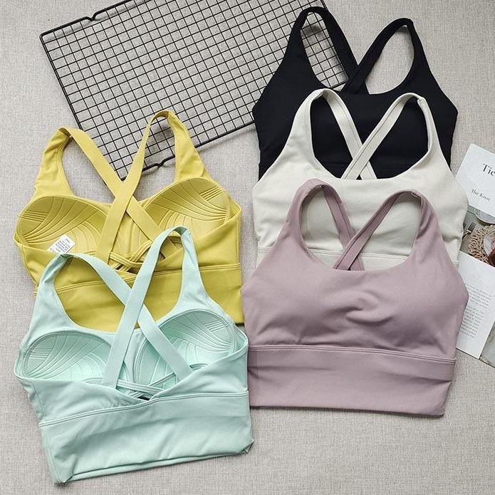 Áo bra mút đúc 238 tập yoga , Gym dây chéo lưng vải thun lạnh mút đúc chắc chắn Chạy Bộ Sport áo fom nhỏ