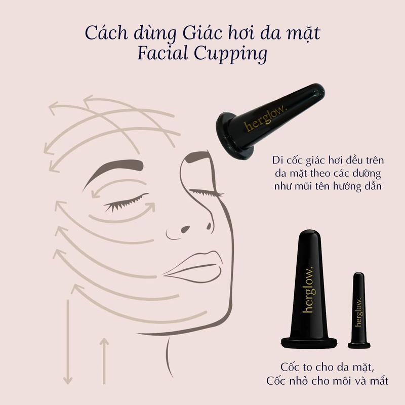HERGlow - Bộ cốc giác hơi da mặt Facial Cupping Set 2