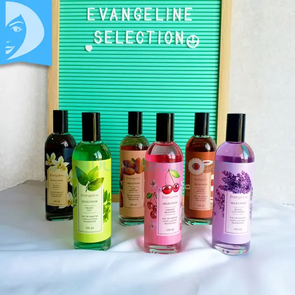 [100M | EAU DE PARFUM] [BPOM] Evangeline Selection Series 100ml | Parfum Badan | Black Vanilla | Cherry Blossom | Coconut Fantasy | Green 1