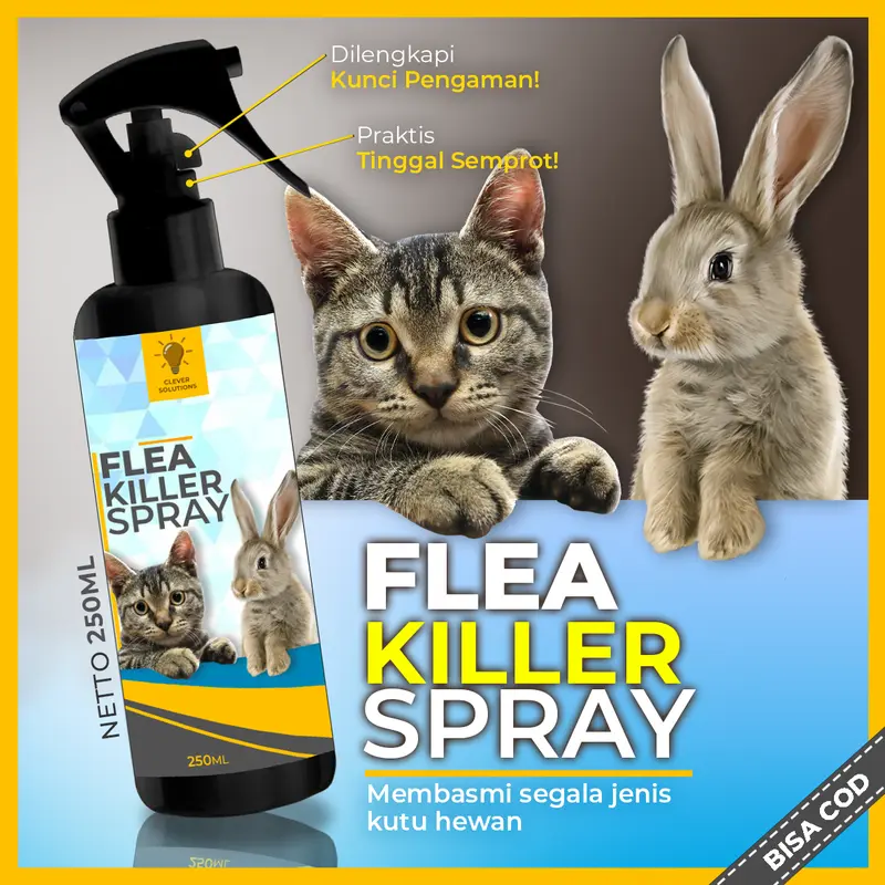 Clever Solutions ( Bisa COD ) Flea Killer Remover 250ml Obat Anti Kutu Kucing 0