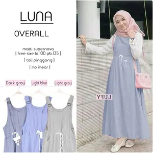 LUNA OVERALL WANITA Jumpsuit Wanita Fashion Muslim