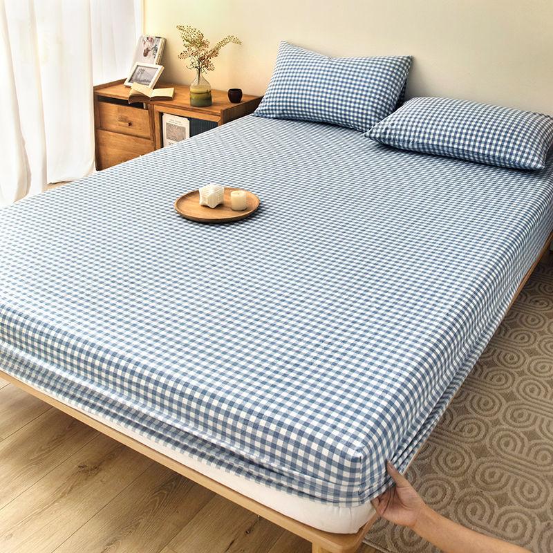 Product Introduction of INS Style Solid Color Fitted Sheet One-Piece Bedspread Student Dormitory Simmons Dust Cover Mattress Cover Pillowcase Universal 8