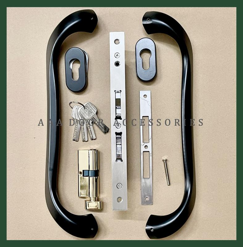 Khoá cửa lùa chữ D lượn dùng cho cửa nhôm Xingfa 55 hệ Việt Pháp PMA