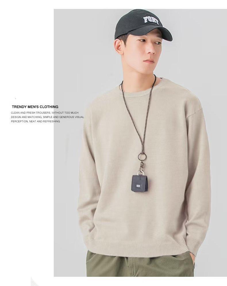 Product Introduction of ZOCI 2024 Áo Len Dệt Kim Cổ Tròn Mới Áo Dáng Rộng Thời Trang Phong Cách Hàn Quốc Cho Nam Menswear Shirt 16