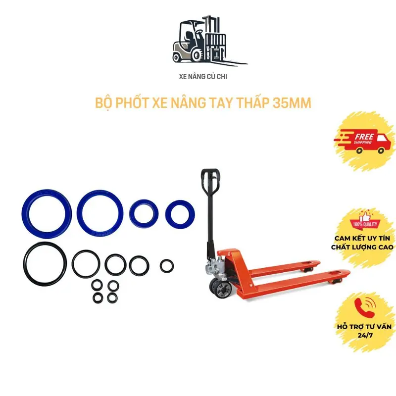 Phốt xe nâng tay thấp 2500kg, 3000kg, phốt xe nâng tay cao ngăn bụi, dầu, phốt xe nâng tay thấp và xe nâng tay cao, phốt nhớt xe nâng tay thấp chống mài mòn, phốt xe nâng tay chính hãng 2