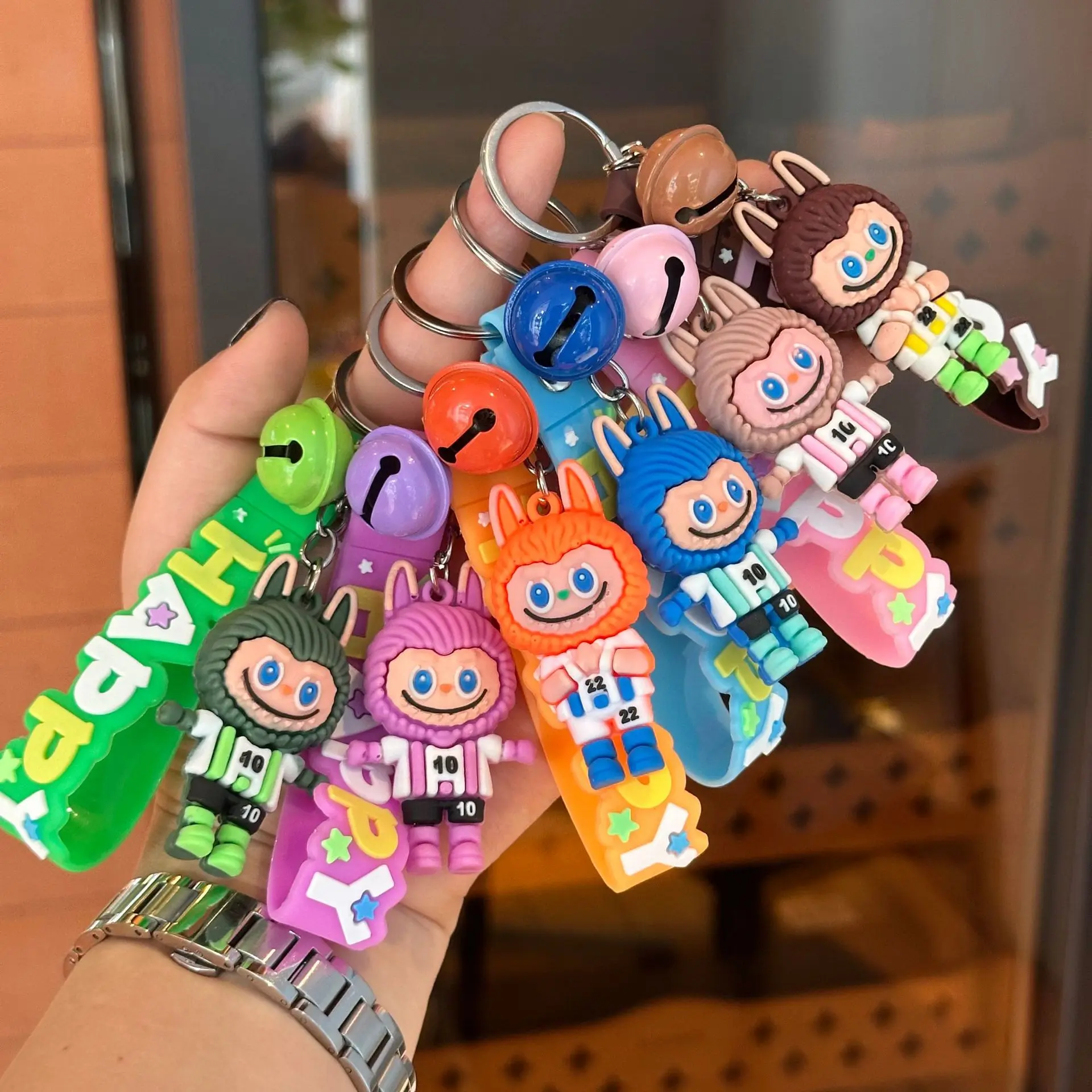 Cute labubu pendant cartoon sheep labubu soccer kid doll keychain schoolbag car pendant personalized gift pendant