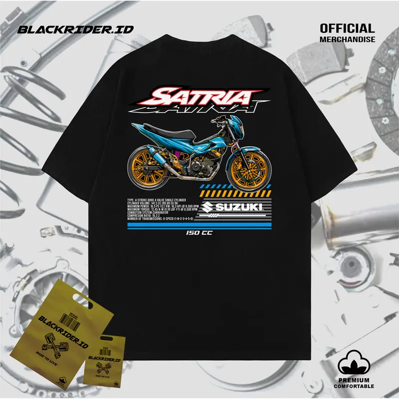 KAOS MOTOR SATRIA FU RACING HEREX COMBED COTTON 24s 0