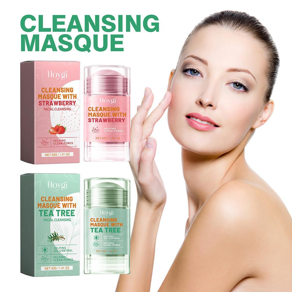【TERSEDIA&COD】Stik Masker Tanah Liat Pohon Teh Stik Masker Tanah Liat Stroberi Masker Tanah Liat Pembersih Wajah Anti Jerawat Pengontrol Minyak Pori-pori Pembersih Dalam Batang Masker Perawatan Kulit