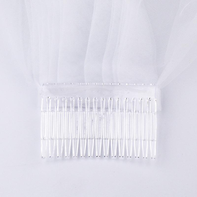 Product Introduction of Elegant Floral Lace Wedding Veil for Bride - Handmade Pearl Embroidery Bridal Accessories, Champagne Headpiece for Ceremony / Photography veil cathedral  veil 6
