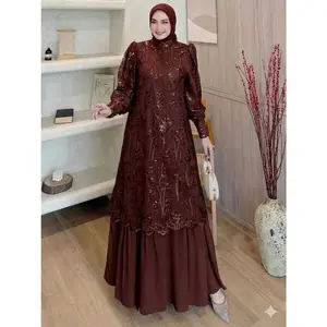 Abaya l Clarra Dress l Gamis Kondangan l Mewah l Brukat Premium l Lebaran l Viral Tahun ini