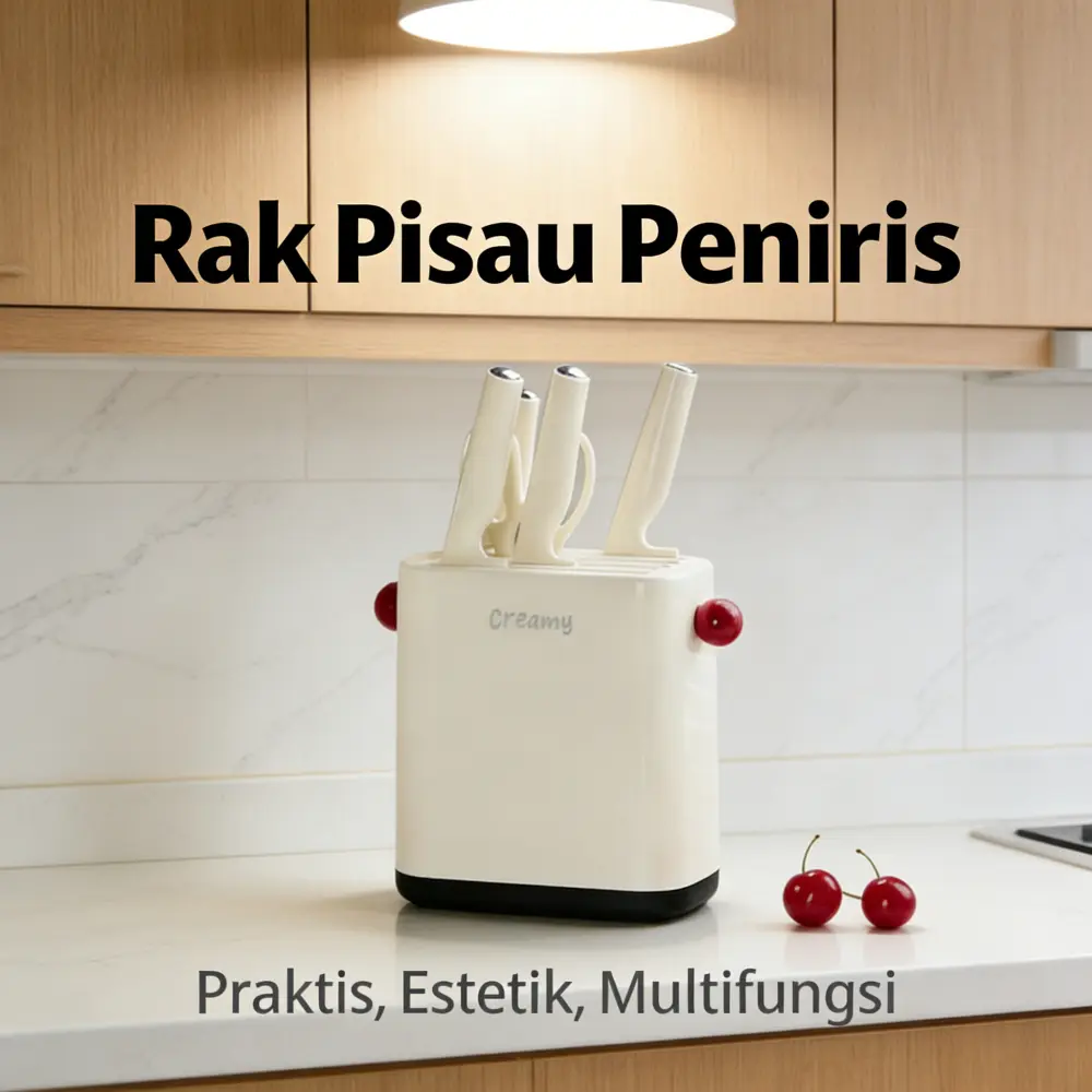 Rak Pisau Dapur Modern & Gunting Multifungsi 12 Pemotong, Organizer Penyimpanan Tahan Air, Tempat Pisau Portable 15x10cm, Rak Gadget Dapur Serbaguna, Aksesori Dapur untuk Meja Rapi & Higienis