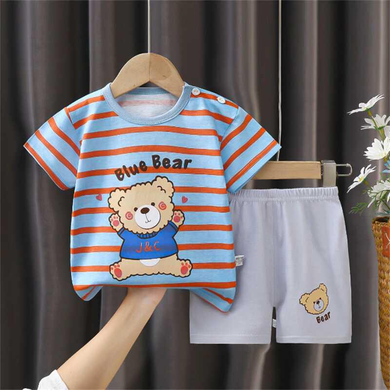 Product Introduction of Xiaozhima Fashion Boy Clothing Set Cartoon Car Vehicles Animals Pattern Summer Short Sleeves T shirt and Shorts Kids Boys Girls Clothes Sets Korean Style Outfits For 0 7 Years 18