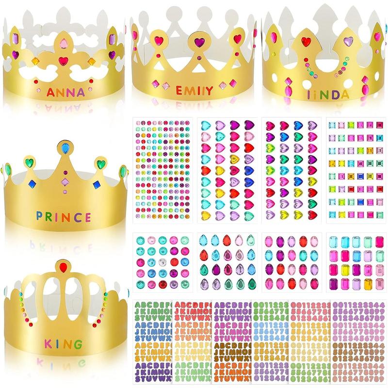 Paper Princess Prince Crowns for Kids Birthday Party Hats Gold for Boys ...