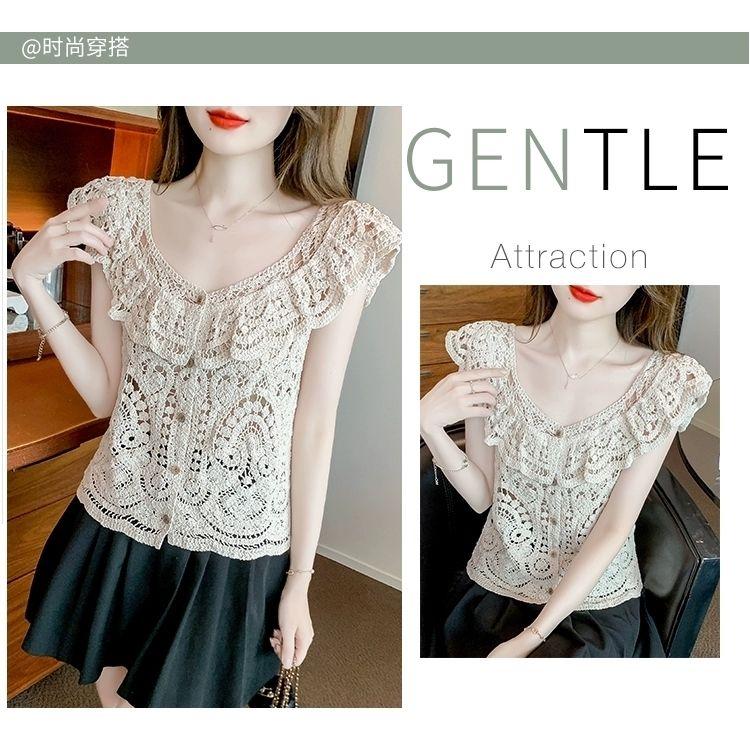Product Introduction of Quần Áo Nữ, Bộ Sưu Tập Mùa Hè 2024, Áo Thun Ren Ngắn Khoét Lỗ Thiết Kế Đẹp, Độc Đáo Và Sang Trọng, Áo Không Tay Hàng Mới Về 7