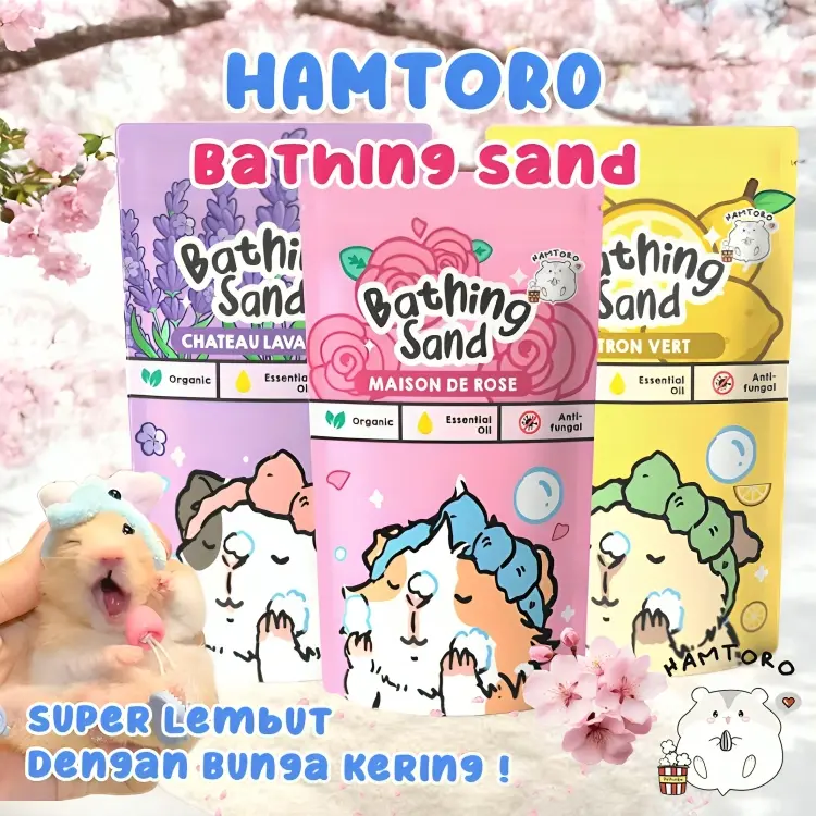 Hamtoro / Flower Bathing Sand / Pasir Mandi Hamster / Pasir Wangi Bebas Debu / EXTRA Bunga Kering!