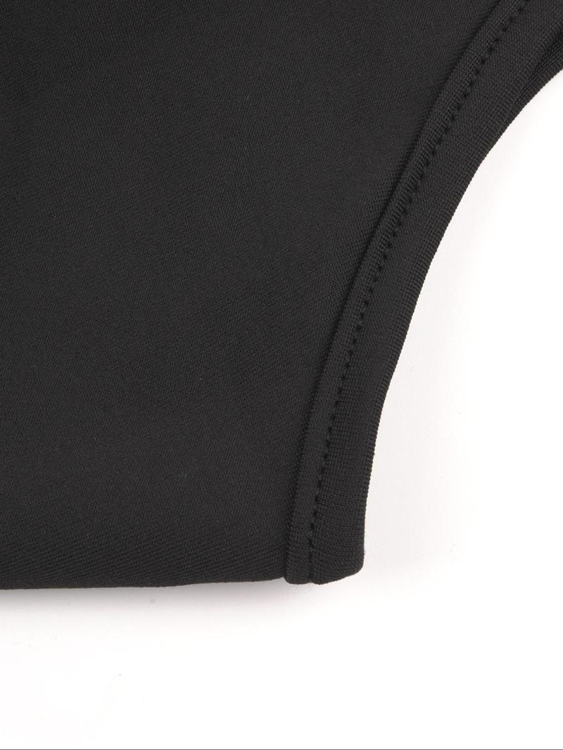 Product Introduction of Women's Solid Color Cut Out Bodysuit, Fashion Casual Sleeveless Bodysuit for Daily Outdoor Wear, Women Clothing for Summer 4