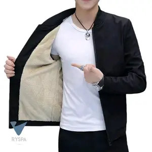 Jaket Pria Bomber Sherpa, Jaket Talan Berlapis Bulu Tebal Dan Hangat, Jaket Parasut Pria