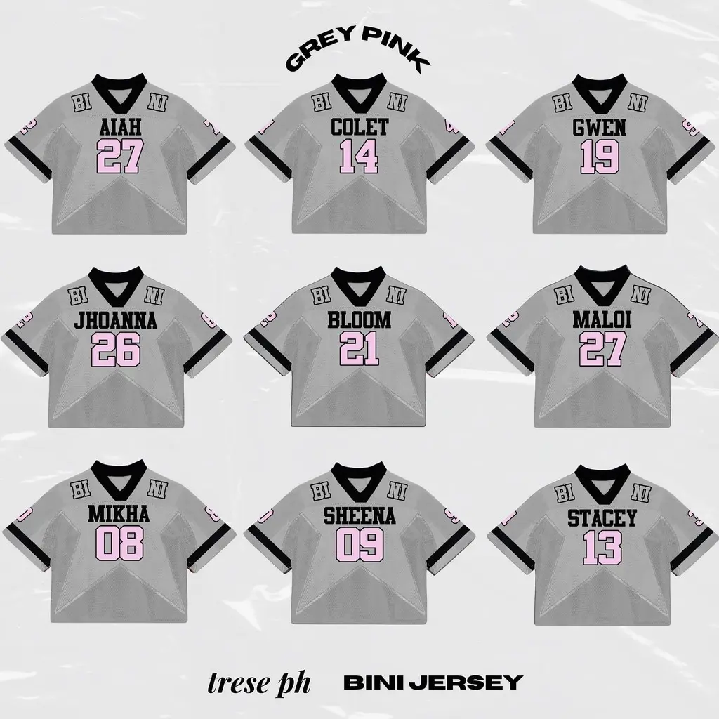 Gray Pink BINI Sports Plus Size Jersey