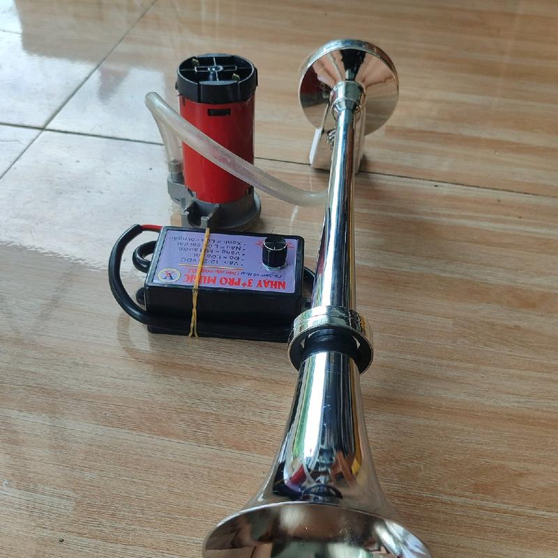  combo còi điện sinh hơi va nhại 3 pro điện 12v hoac 24v dùng 