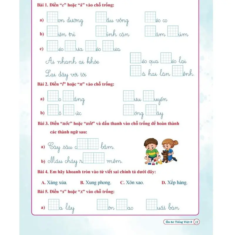 Bộ 2 cuốn sách Ôn Hè Toán Và Tiếng Việt Lớp 2 - Dành Cho Học Sinh Lớp 2 Lên Lớp 3 - NXB Hà Nội - QB 4